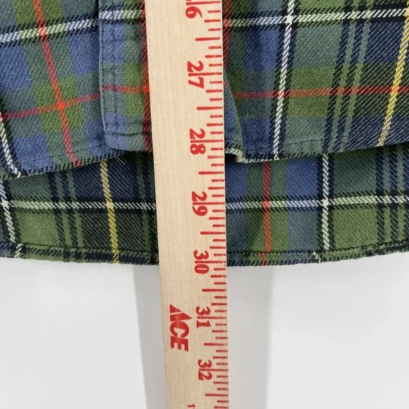 VTG J.Crew Oarsman Flannel Long Sleeve Shirt Mens Small Green Plaid - Picture 6 of 7
